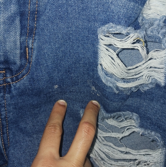 Denim Blvd Women ripped denim blue short - Picture 9 of 10